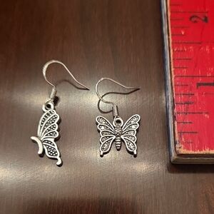 Silver Butterfly Earrings